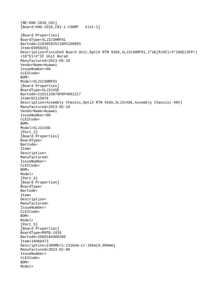 Boaed Detail Information Repport | PDF