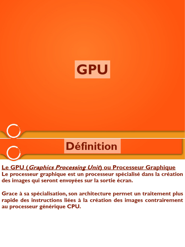 Définition et fonctionnement des GPU | PDF | Processeur graphique ...