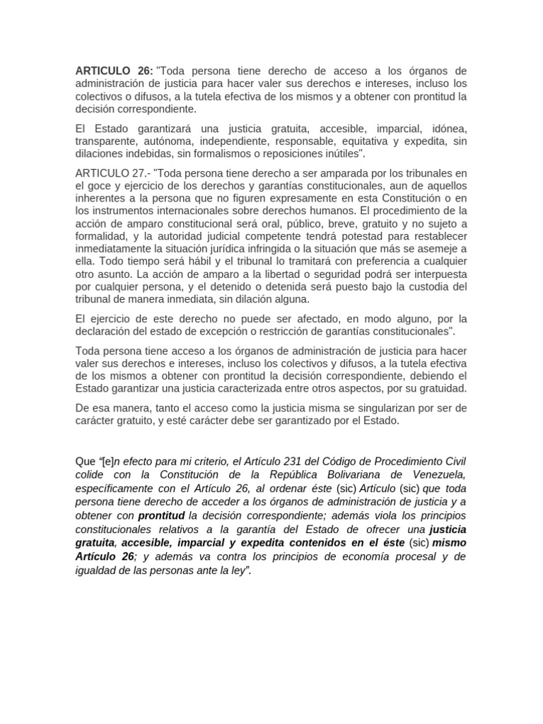 Articulo 26 | PDF | Derecho Constitucional | Judicaturas