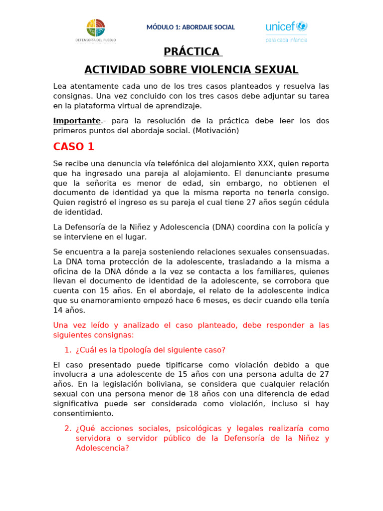 Abordaje Social en Casos de Violencia Sexual | PDF | Violación | Abuso ...