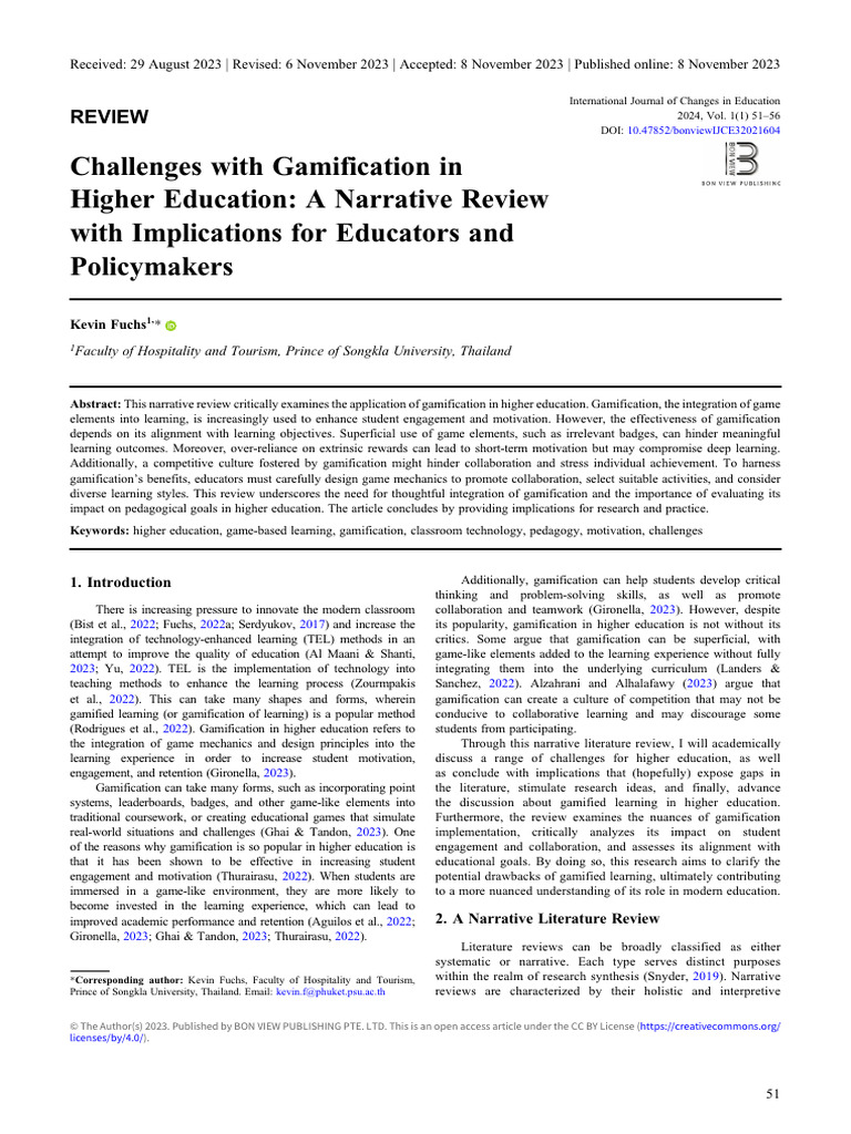 Gamification Challenges in Higher Education | PDF | Motivation ...