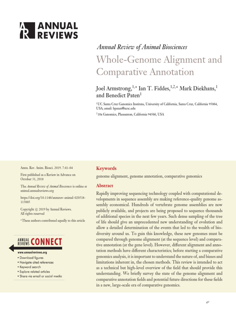 2019 - Whole-Genome Alignment and Comparative Annotation - Annurev ...