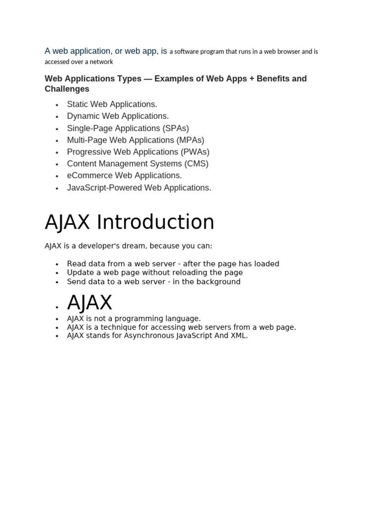 Types and Benefits of Web Applications | PDF | Ajax (Programming ...