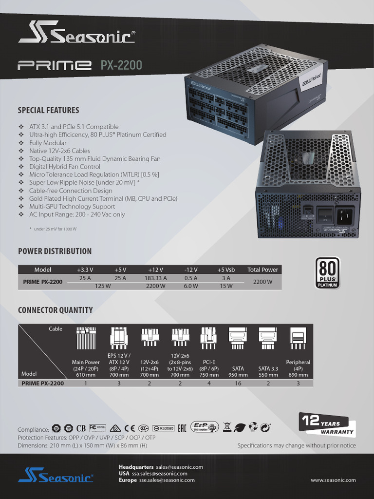 Atx 3.1 Prime PX 2200 | PDF