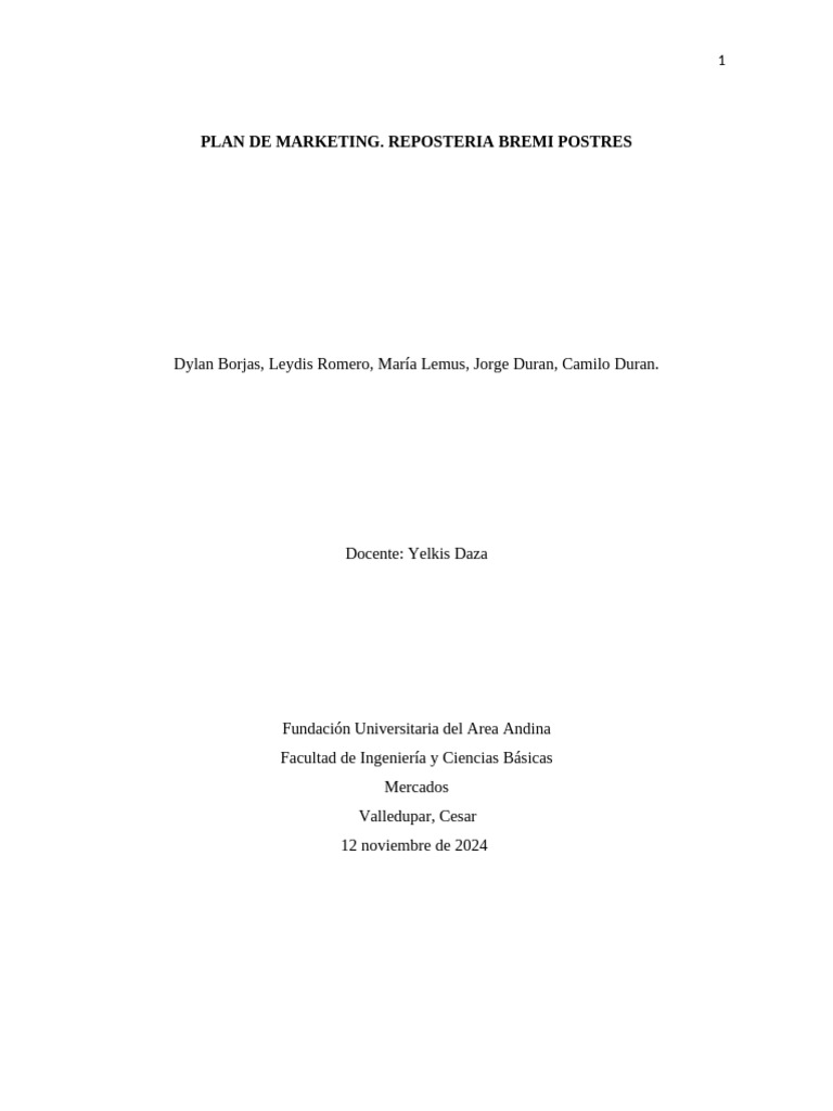 Plan de Marketing | PDF | Marca | Marketing