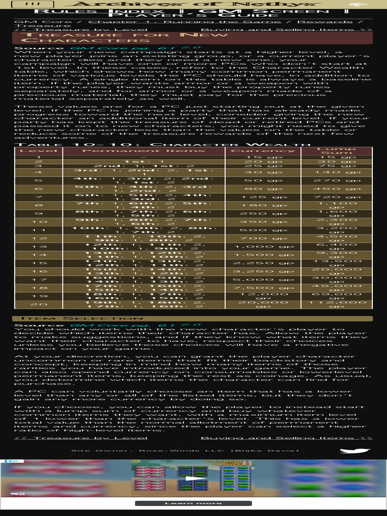 Treasure For New Characters - Rules - Archives of Nethys Pathfinder 2nd ...