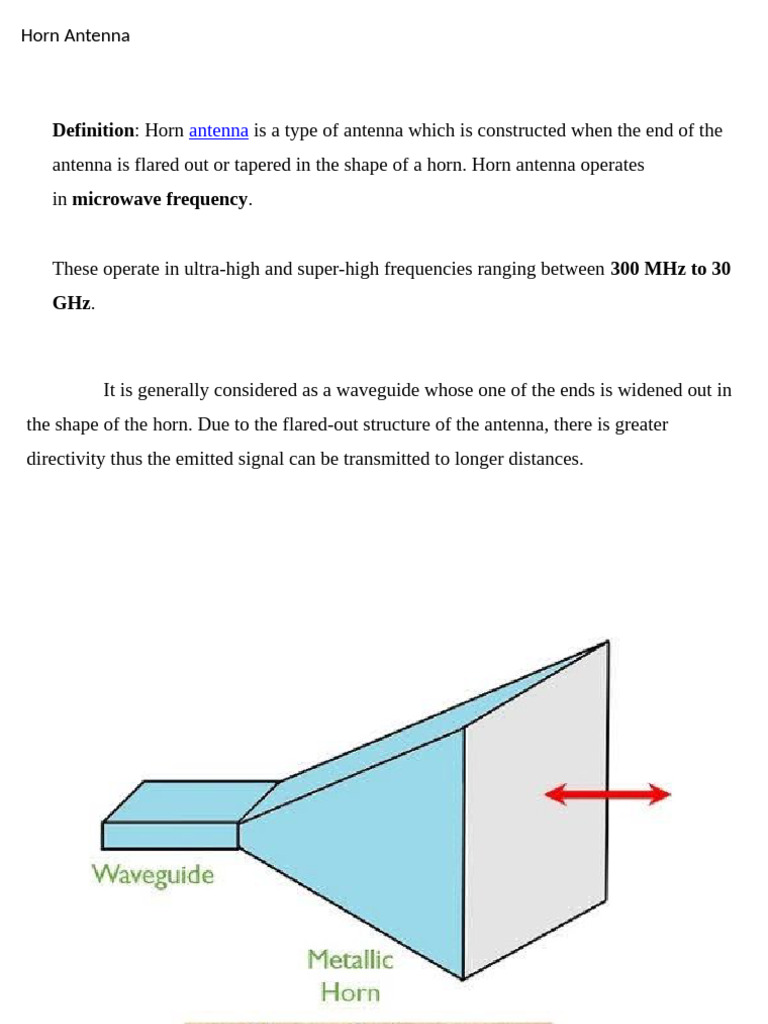 horn antenna | PDF | Waves | Waveguide