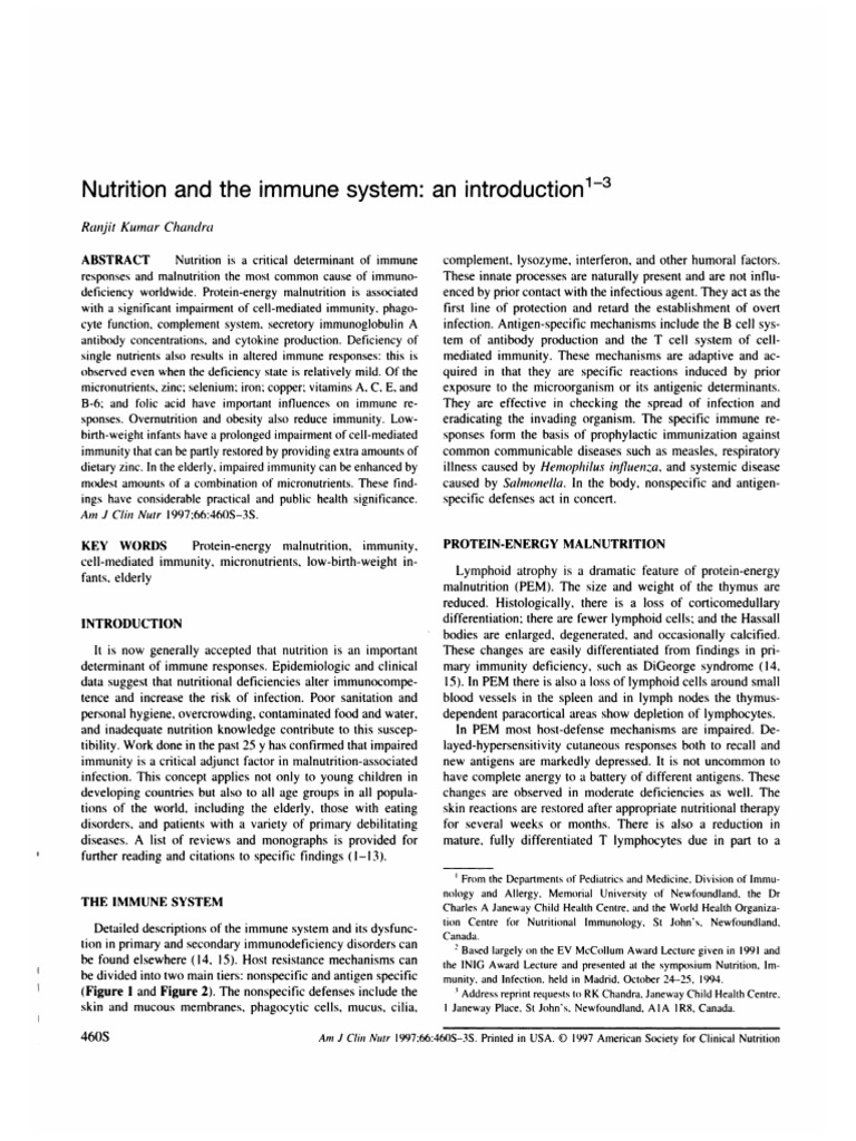Nutrition's Impact on Immune Function | PDF | Immune System | Lymphocyte