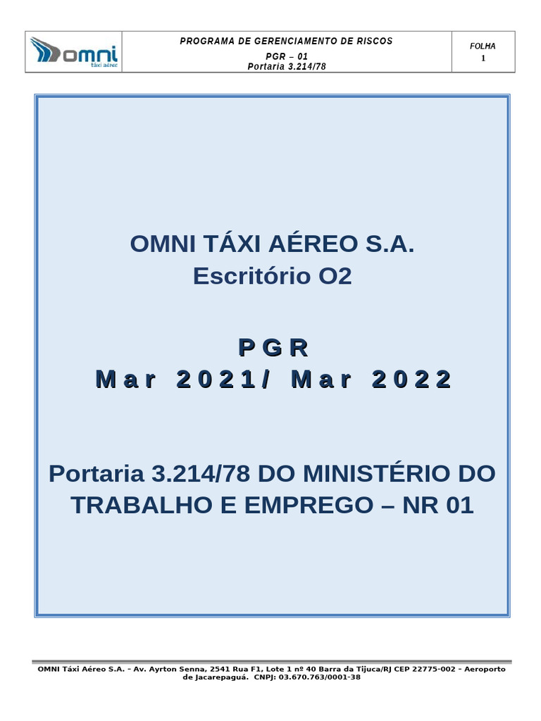 Modelo De Pgr Avaliação Pdf Avaliação De Risco Pesquisa Qualitativa