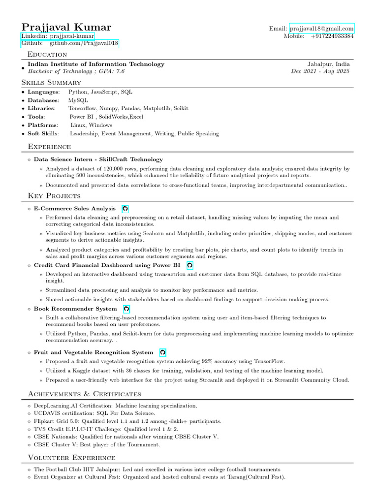 Data Science Intern Profile and Projects | PDF | Machine Learning ...