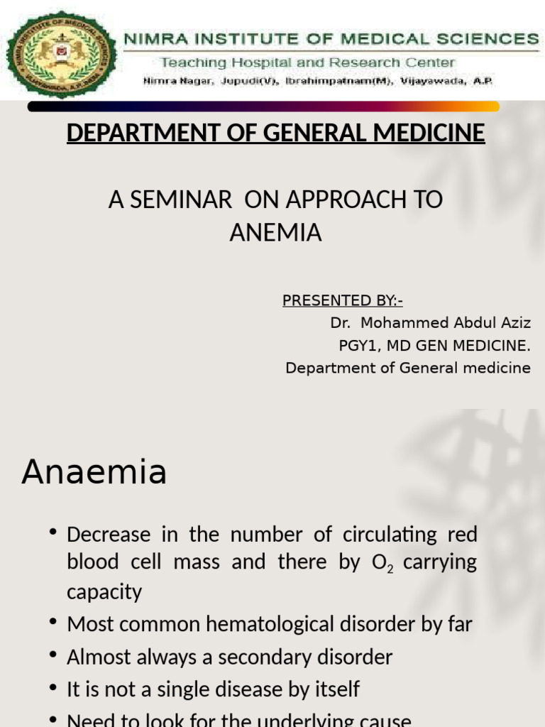 Anemia- Abdul Aziz | PDF | Anemia | Clinical Medicine