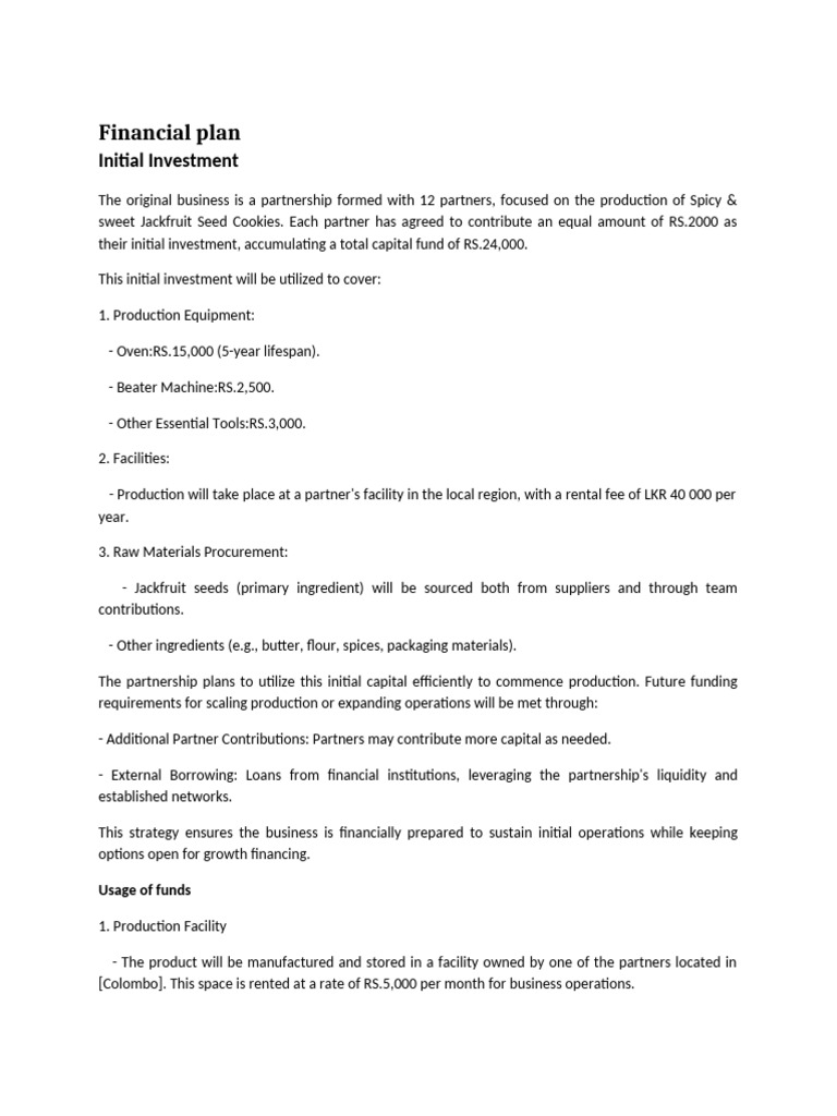 Financial Plan 2 | PDF | Profit (Economics) | Investing