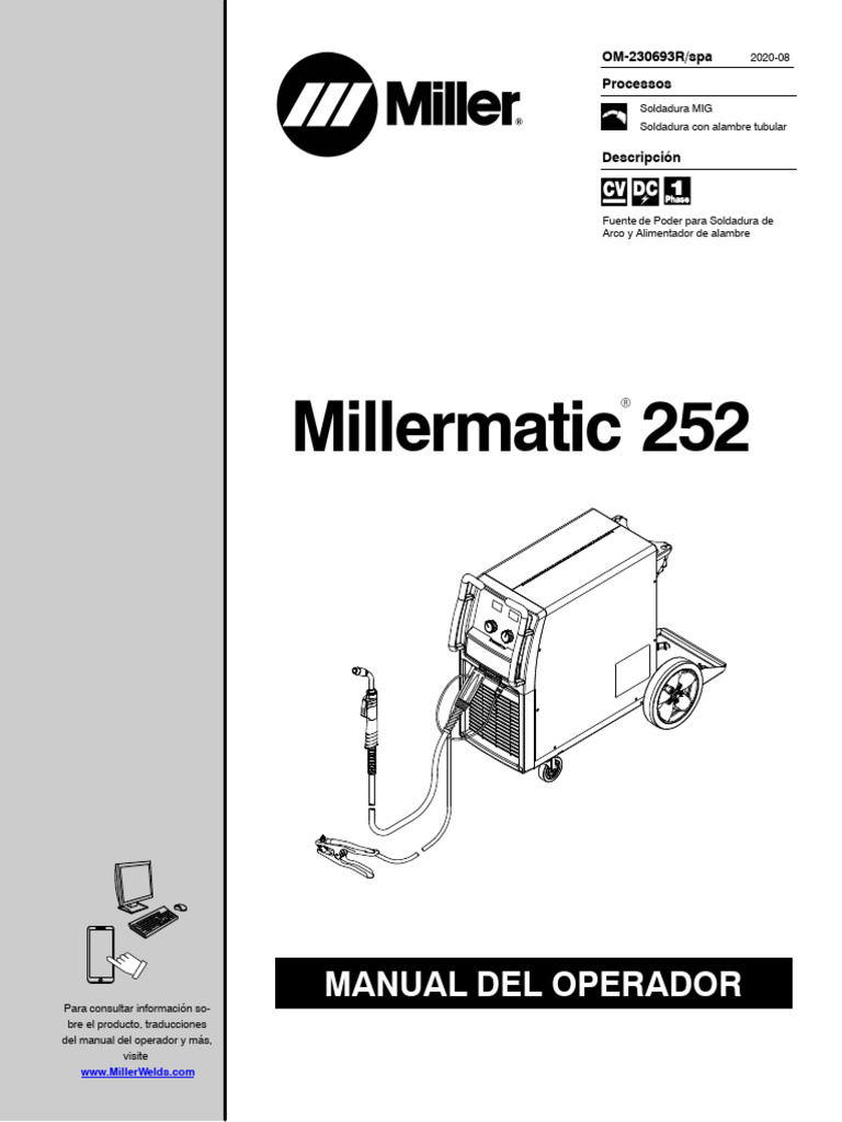 Millermatic 252 MIG | PDF | Soldadura | Construcción