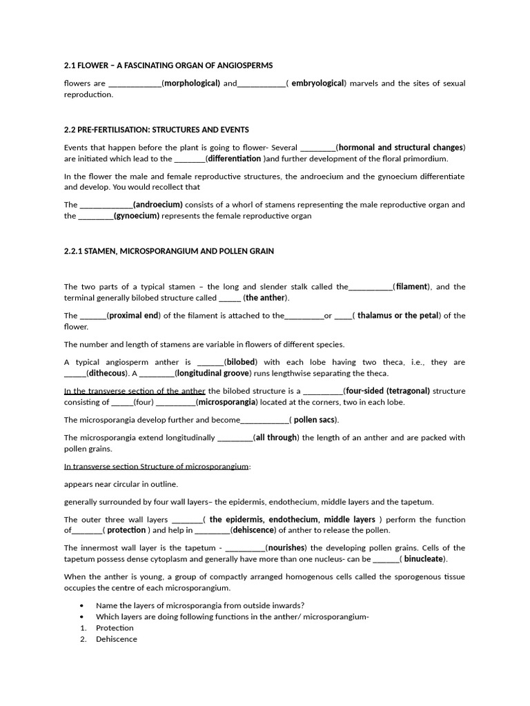 Angiosperm Reproduction Basics | PDF | Seed | Pollination