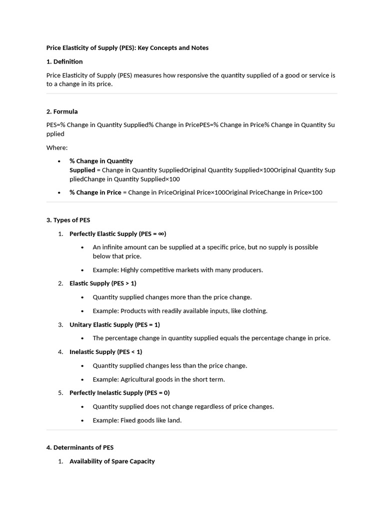 Understanding Price Elasticity of Supply | PDF | Elasticity (Economics ...