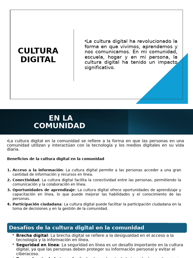 Impacto de la Cultura Digital en la Vida Cotidiana | PDF | Enseñando ...