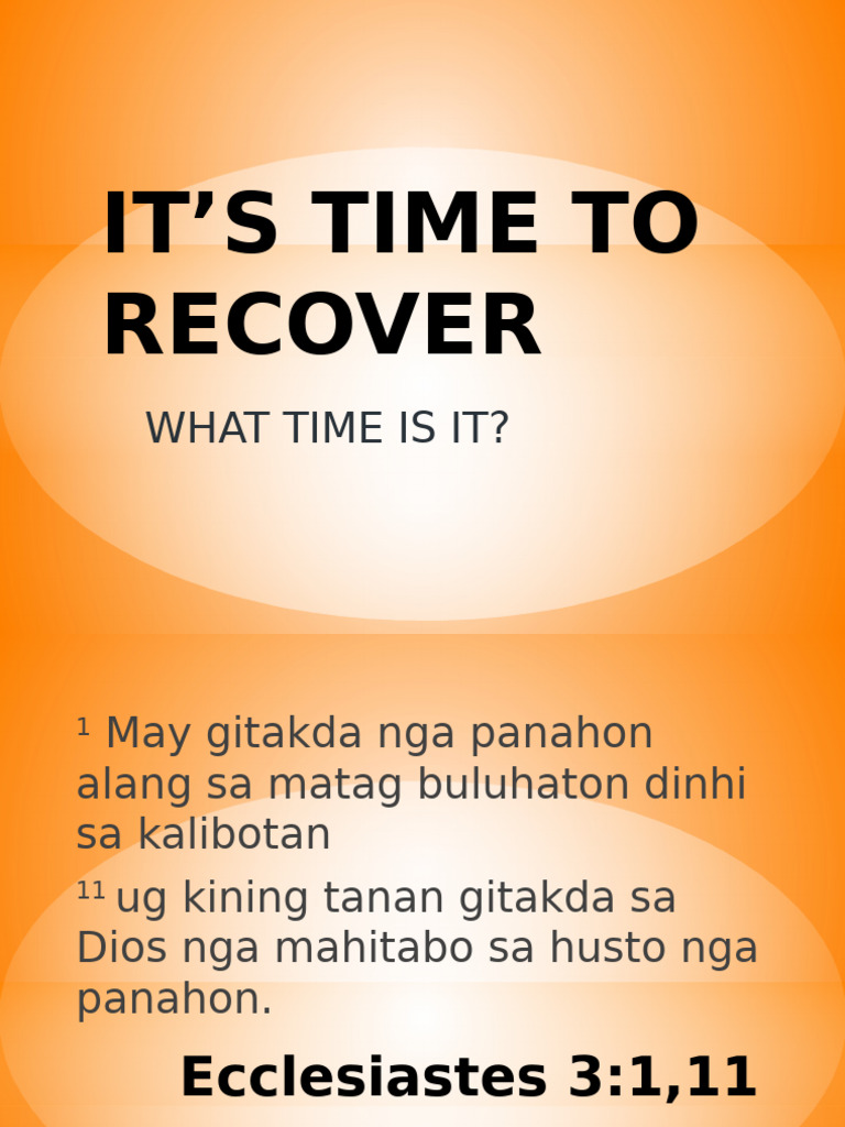 Its Time To Recover | PDF