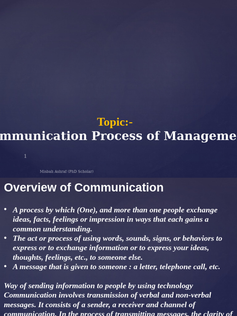 8... communication process of management | PDF | Communication ...