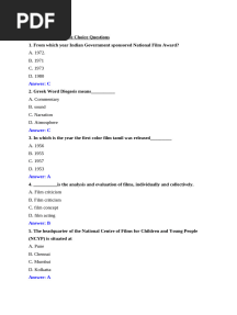 Film Studies Multiple Choice Questions