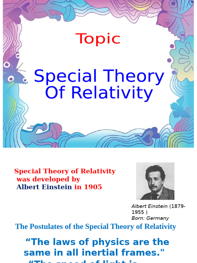 Special Relativity: Key Concepts Explained | PDF | Physics | Quantity