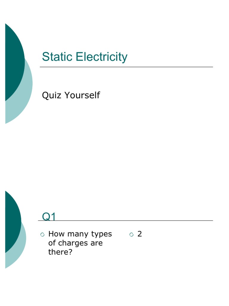 Static Electricity Quiz PDF