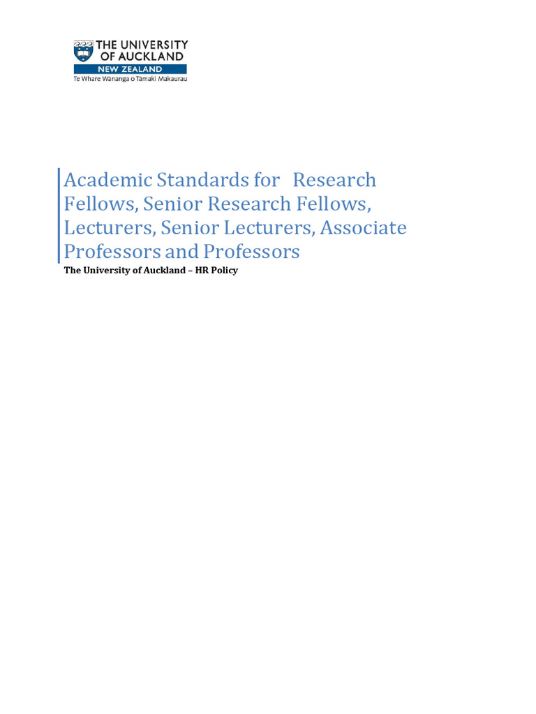 Academic Standards for University Staff | PDF | Doctorate | Lecturer