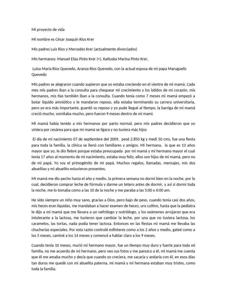 Historia de Vida de César Ríos | PDF