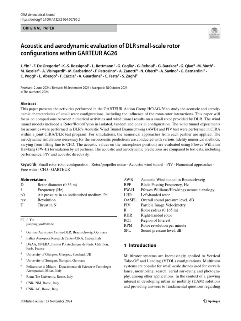 Acoustic and Aerodynamic Study of Small Rotors | PDF | Helicopter Rotor ...