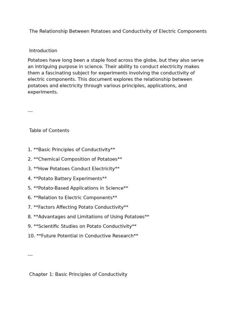Potato Conductivity and Energy Experiments | PDF | Electrode ...