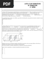 Exercícios Volume de Sólidos 9° Ano | PDF | Triângulo | Volume