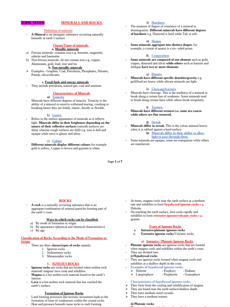Understanding Minerals and Rocks | PDF | Rock (Geology) | Igneous Rock