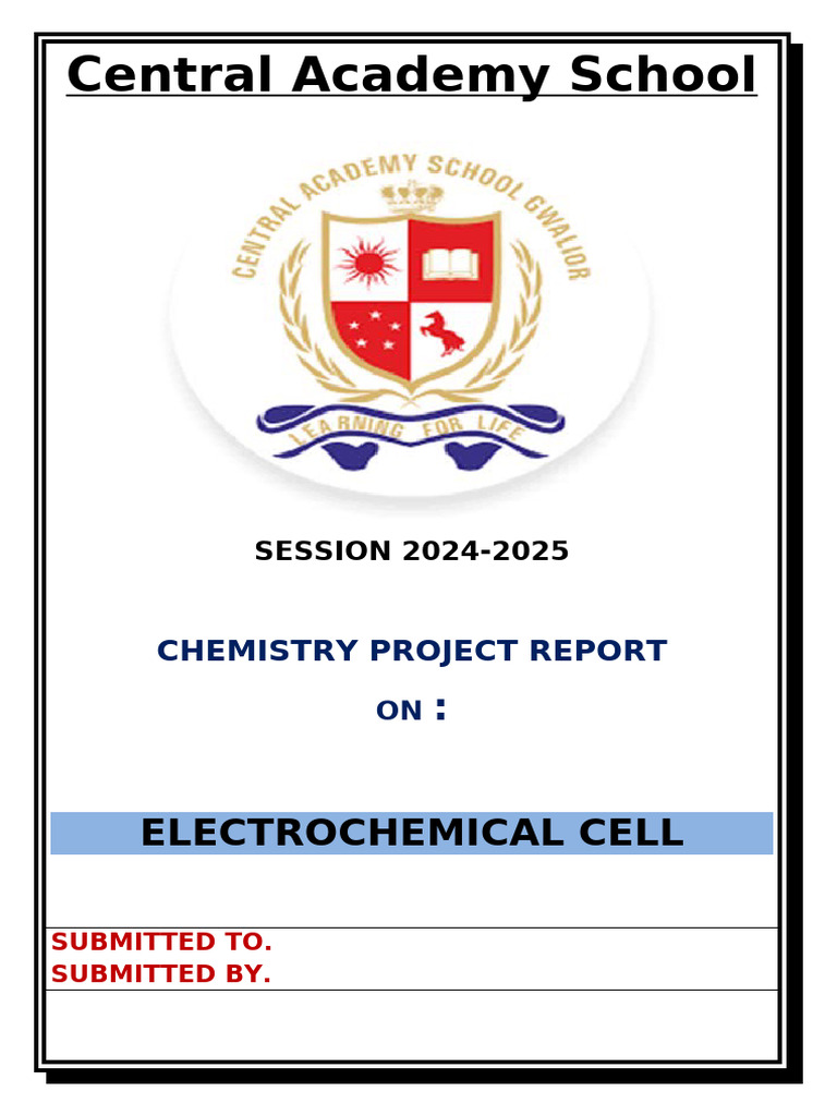 Chemistry Project On Electrochemical Cell | PDF | Electrode | Redox