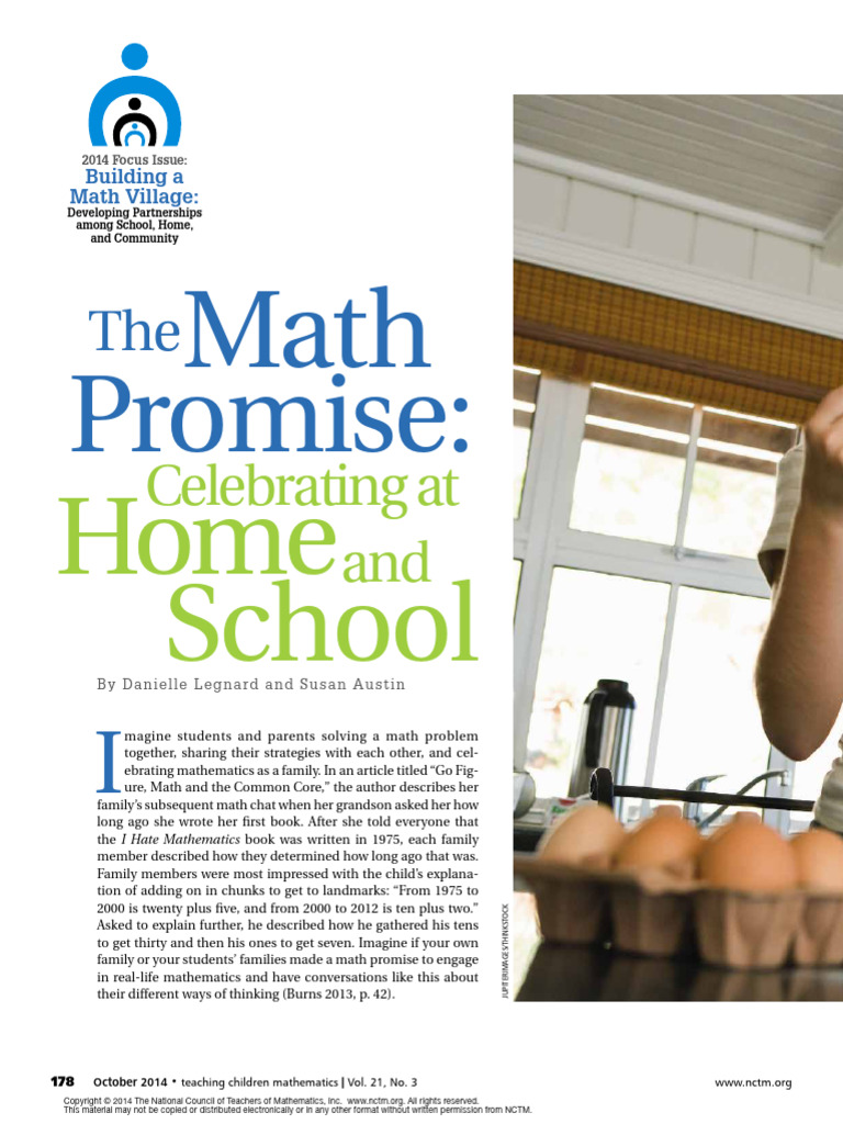 Math Promise | PDF | Mathematics | National Council Of Teachers Of ...