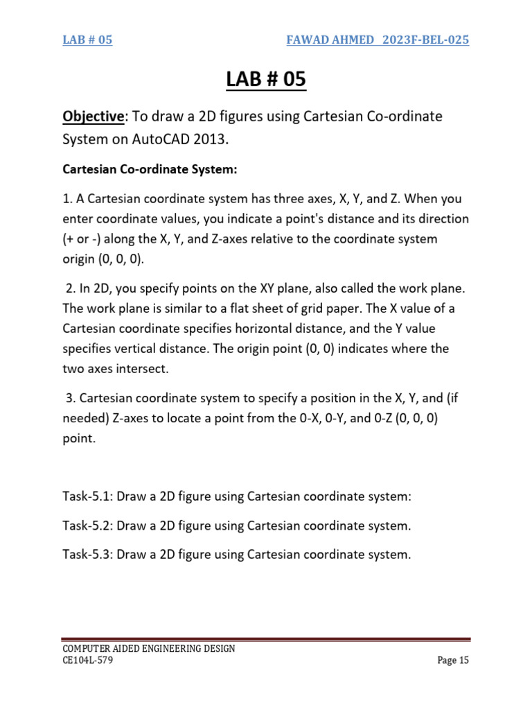 2D Drawing with Cartesian Coordinates | PDF