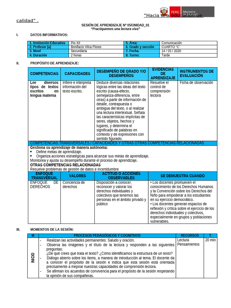 5 - Comprensión Lectora - 4 | PDF | Aprendizaje | Evaluación