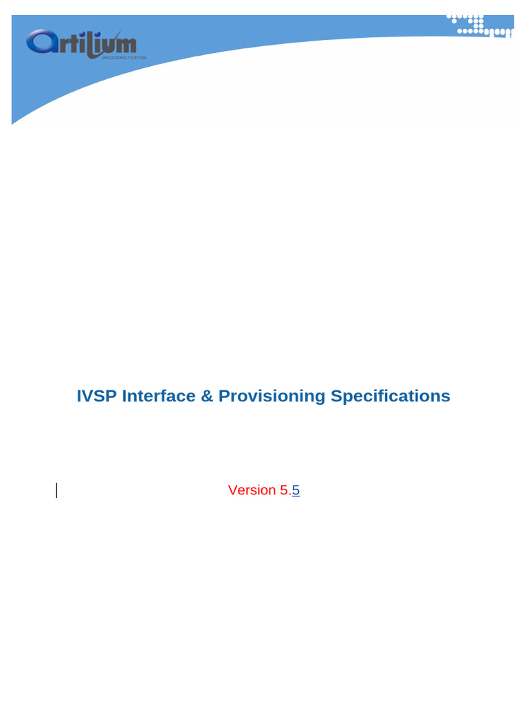 IVSP Interface & Provisioning Description v5.5 | PDF | Computing ...