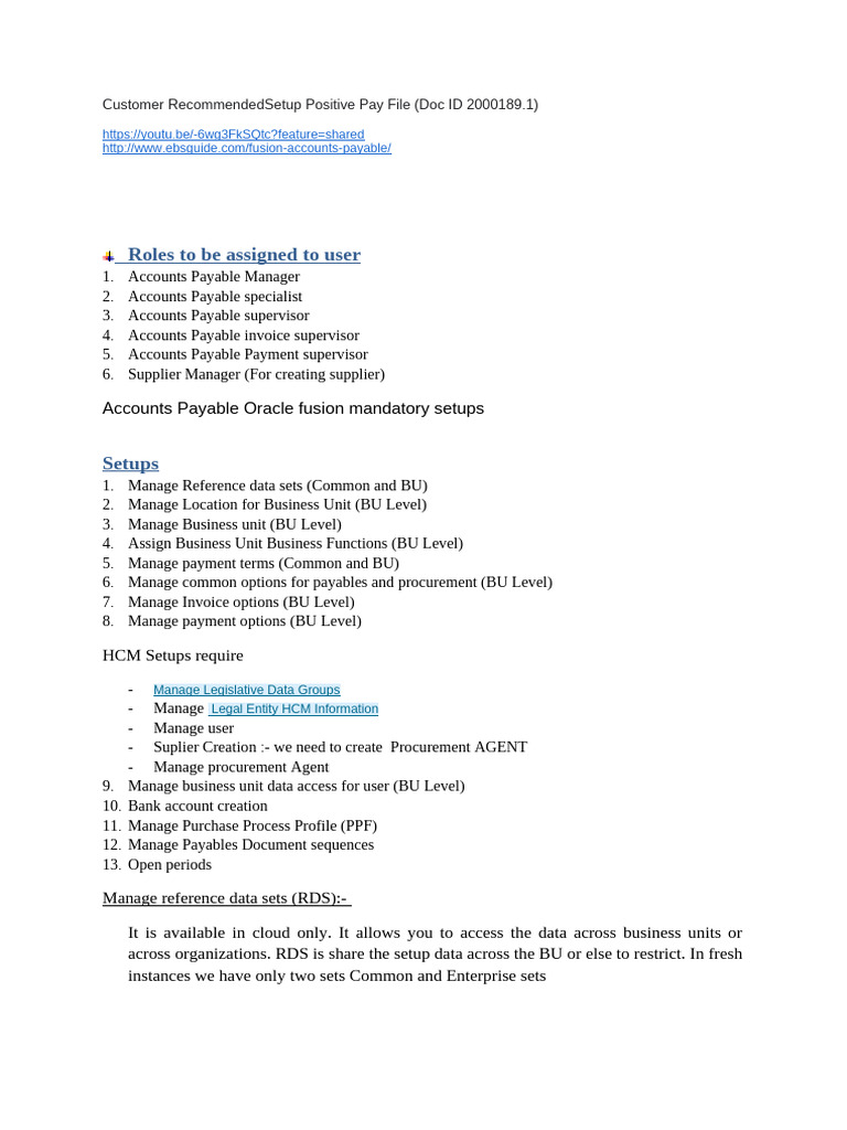 Oracle Fusion AP Setup Guide | PDF | Accounts Payable | Business