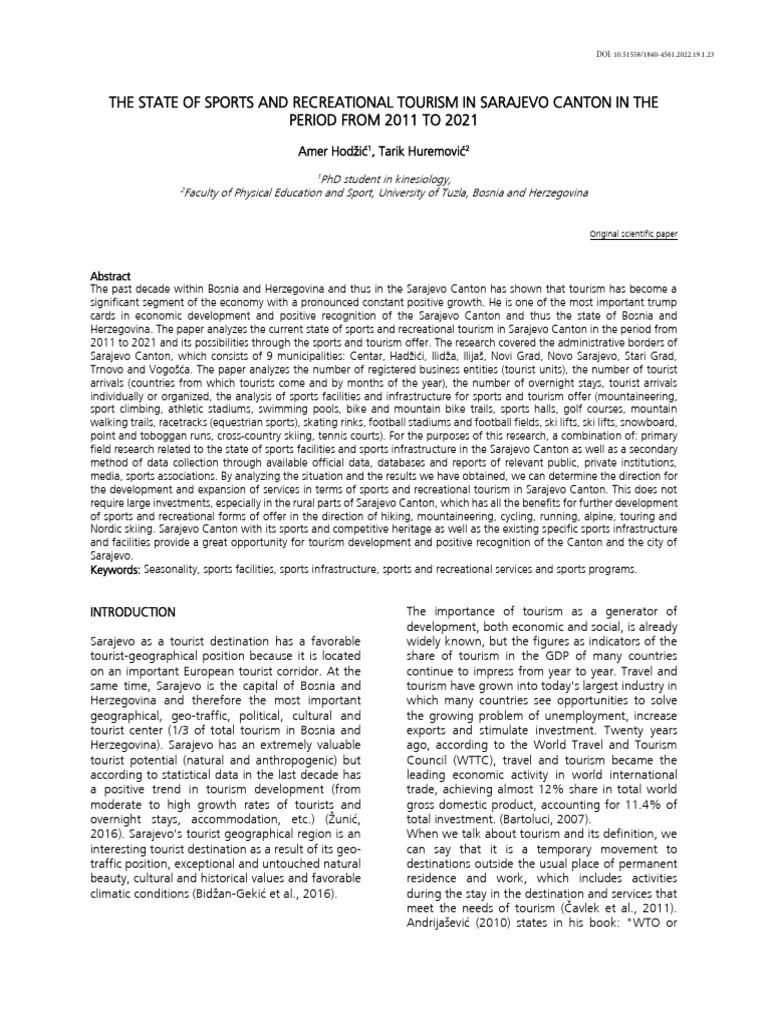 EBSCO FullText 2024 10 02 | PDF | Sarajevo | Tourism