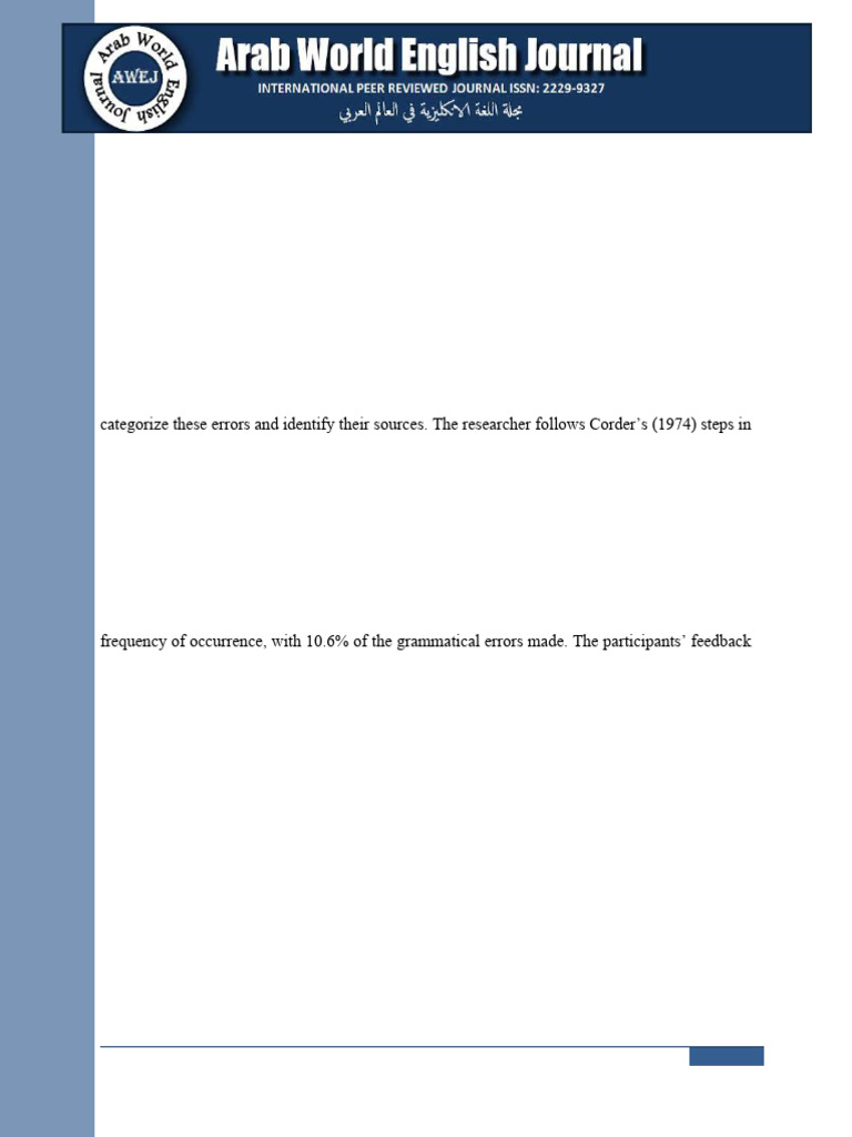 Analyzing Speaking Errors Made by EFL Sa | PDF | English As A Second Or ...