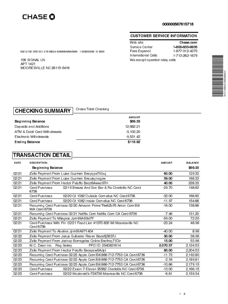 Chase Account Summary: Feb-Mar 2024 | PDF | Debit Card | Payments