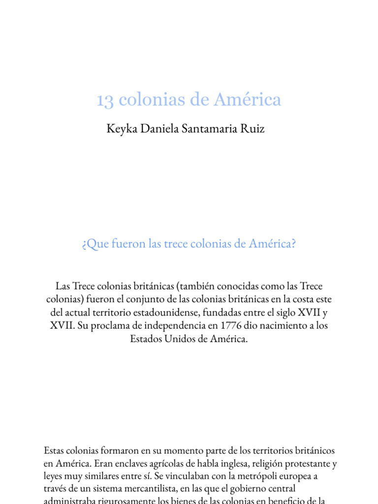 13 Colonias de America | PDF