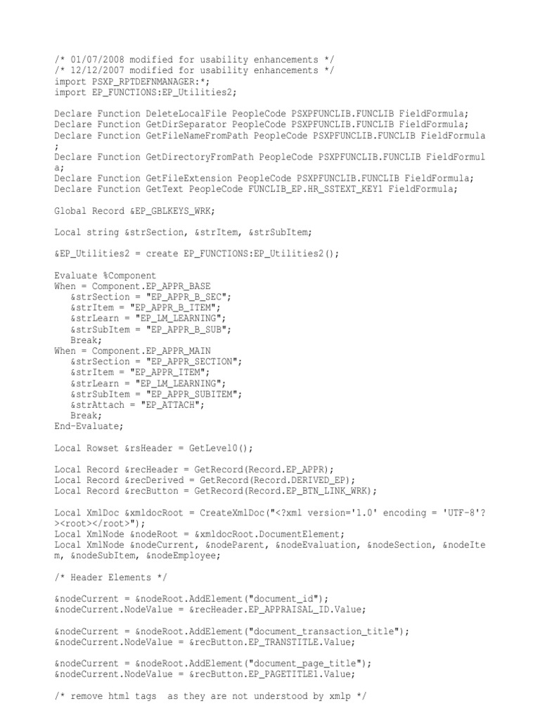 PeopleCode Document Structure Guide | PDF | Html | World Wide Web ...