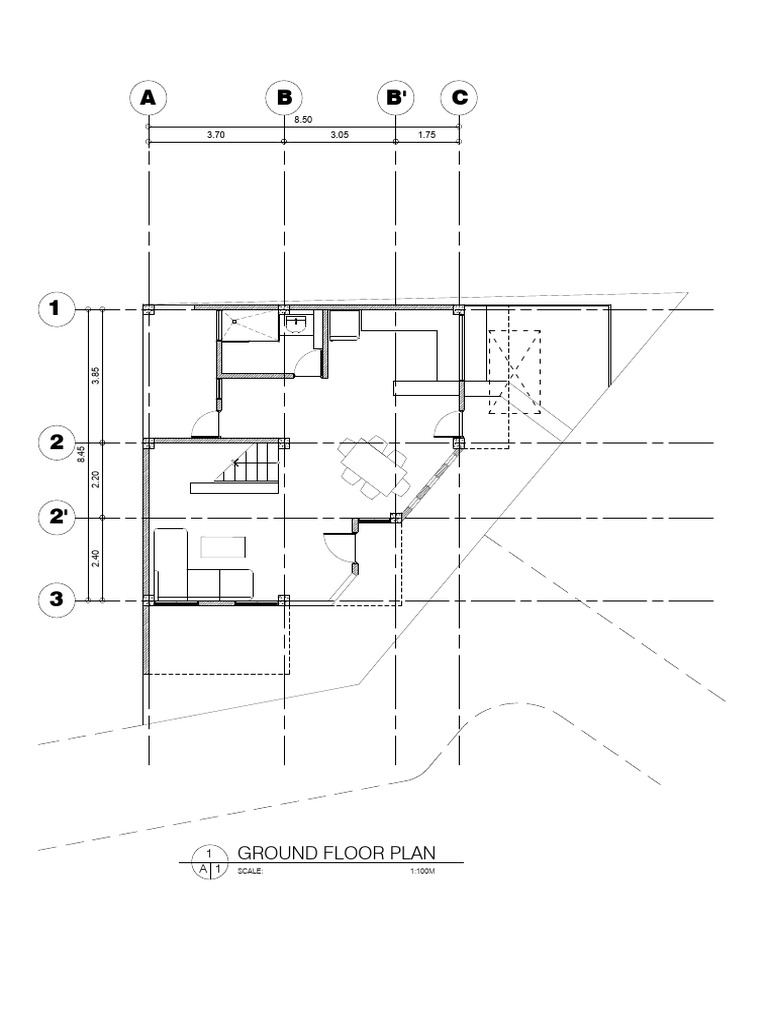 B C A B': Ground Floor Plan | PDF