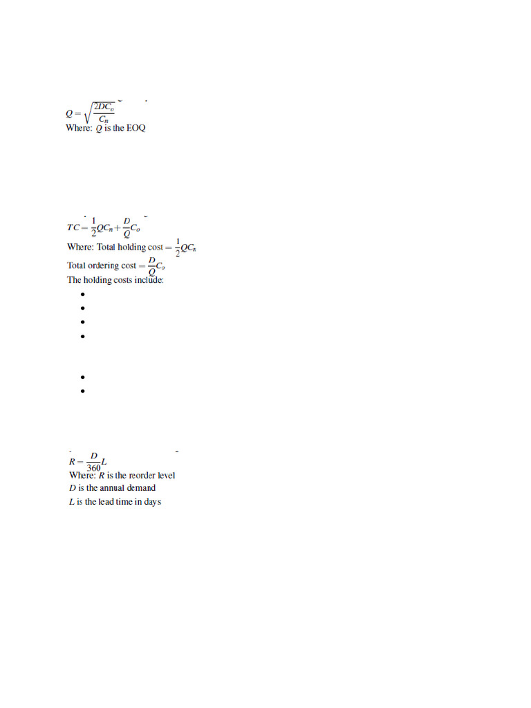 Basic EOQ Model - Additional Notes | PDF