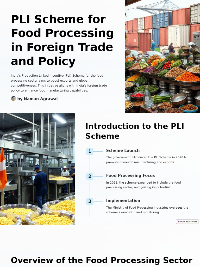 PLI Scheme for Food Processing in India | PDF | Exports | Incentive