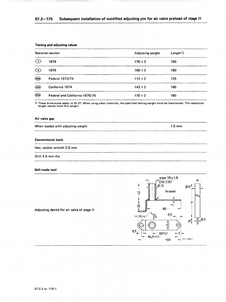 Subsequent Installation of Modified Adjusting Pin For Air Valve Preload ...