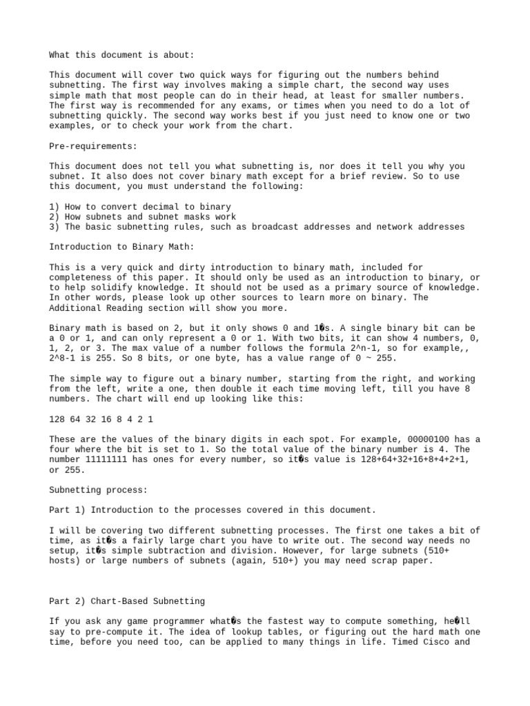 Basic Simple Subnetting