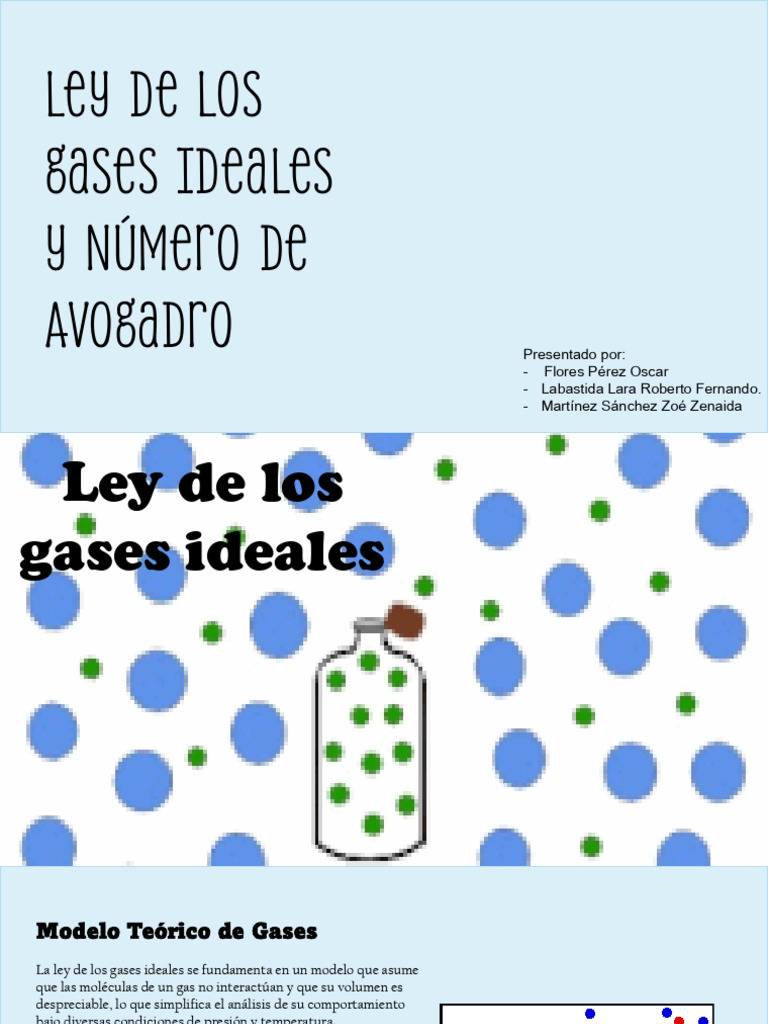 Gases Ideales y Numero de Avogadro | PDF | Gases | Mole (Unidad)
