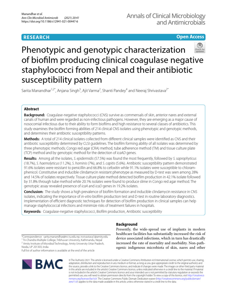 Phenotypic and Genotypic Characterization of Biofilm | PDF | Biofilm ...