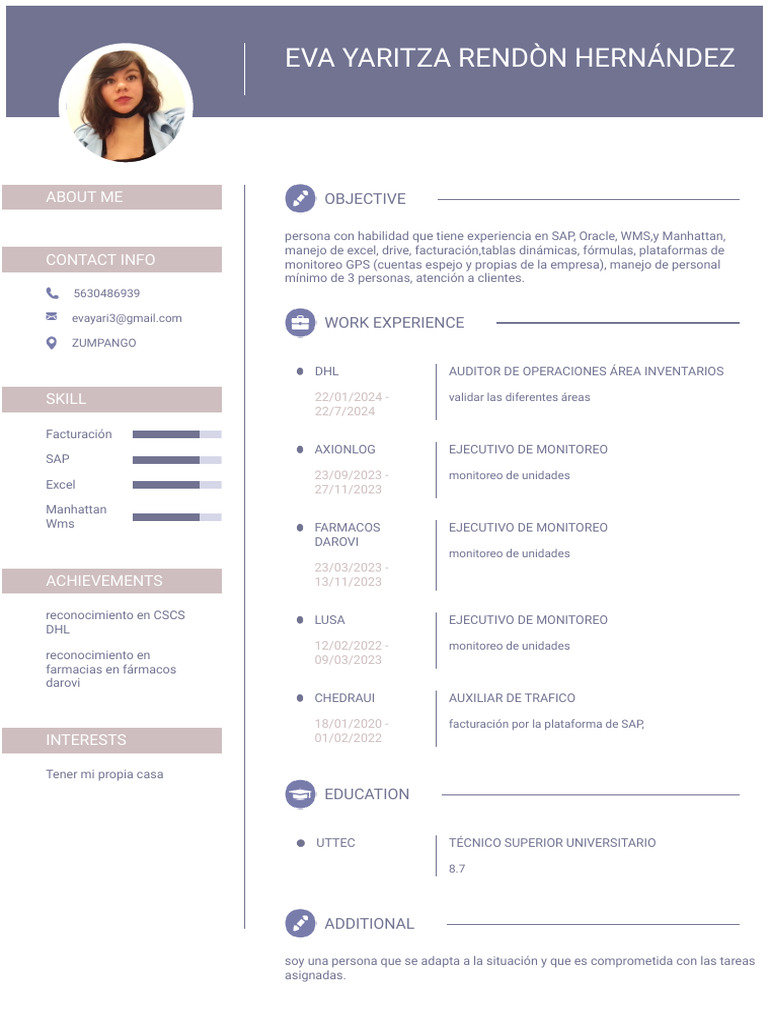 Experta en SAP y Monitoreo GPS | PDF